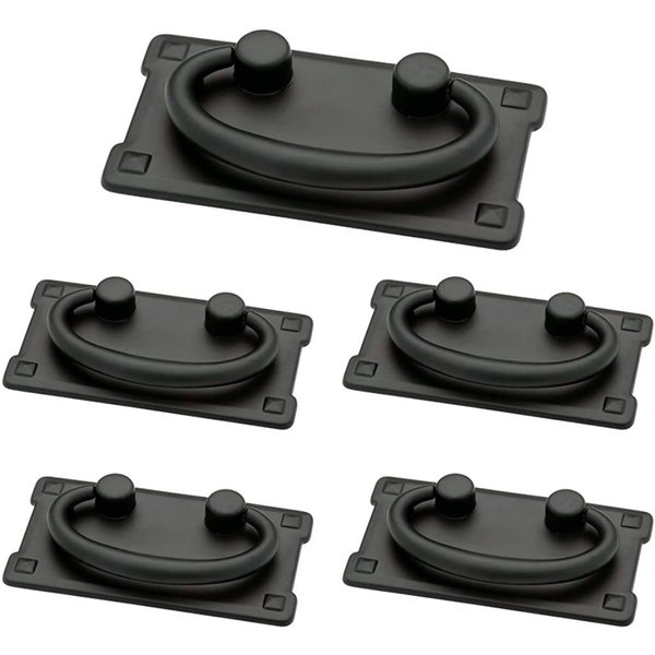 Franklin Brass Horizontal Bail Cabinet Pull, Black, 3 in Center-to-Center Drawer Handle, 5 Pack, P62076-FB-C1