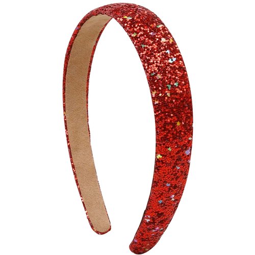 Glitter Headbands for Girls Women Non Slip Fancy Girls Headband, Sparkle Kids Headbands Cute Head Band for Girl’s Hair, Girls Hair Accessories for Birthday Party Favors, Christmas Red Sequin Headband