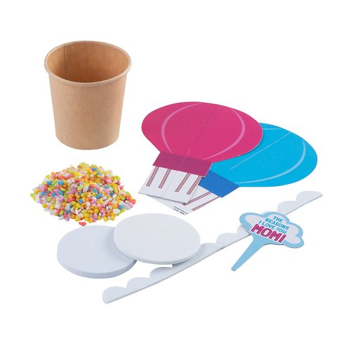 3D Hot Air Balloon Why I Love Mom Craft Kit, Makes 12