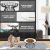 Wellbro Cat Bowls, Elevated Cat Bowl, Raised Ceramic Cat Dish with Metal Stand, Pet Water or Food Feeding Station for Indoor Cats, Kitten, Puppies and Small Dogs, Dishwasher Safe