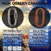 Quick Link, 304 Stainless Steel D Shape Locking Carabiner Keychain Buckle for Hiking Gym Set of 18