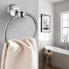 WINCASE Chrome Towel Ring, Bath Hand Towel Holder Crystal, Silver Towel Rack Wall Mounted