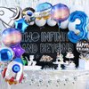 TMCCE 11 PCS Space theme Birthday Party Decoration Astronaut Spaceman Foil Balloons For 3rd Outer Space Birthday Party Supplies (Blue-3rd)