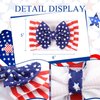 YanJie 4th of July Hairband - Baby Girl Headbands with Multicolor Printed Nylon Elastic Hair Bow Headband for Baby Girls Infant (2 Count, Pack of 1)
