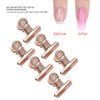 12 pieces C Curve Nail Extension Clips Nail Pinching Clips, Chip Clips Bag Clips Food Clips, Plastic Bulldog Clips Multi-function Nail Art Accessories for Shops, Office and Home Kitchen(Rose Gold)
