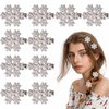 FULANSI Christmas Snowflakes Hair Clips Glitter Rhinestone Snow Flake Hair Barrettes Christmas Hair Accessories for Women Princess Metal Alligator Clips for Thick Thin Hair Winter Xmas Party Decor
