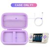 BOVKE Carrying Case Compatible with Anbernic RG28XX Retro Handheld Game Console, Linux System Emulators RG28XX Classic Game Console Holder with Mesh Pocket for Charging Cables, Purple