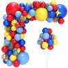 JOYYPOP Carnival Balloon Arch Kit with 123pcs Red Blue Yellow Rainbow Latex Confetti Balloons for Birthday Party Decorations