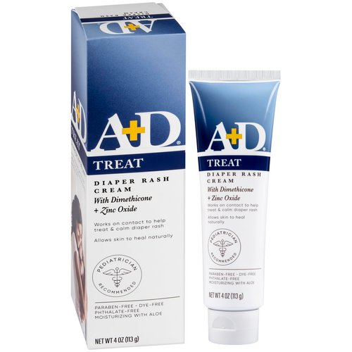 A+D Zinc Oxide Diaper Rash Cream - Soothes & Treats Diaper Rash - Zinc Oxide 10% Dimethicone 1% - Easy Spreading Diaper Rash Cream for Baby - Healing Skin Ointment for Red, Irritated Skin - 4oz
