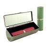 Houder Designer Lipstick Case with Mirror for Purse - Decorative Lipstick Holder with Gift Box - Velvet Lined - Protect Your Lipsticks in Style (Peacock Feather)