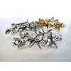 Generic Bronze gold or silver flower leaf crystal hair clip barrette bridal hair clip (Primary color: Silver/clear crystal)