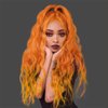 Nnzes Long Wavy Wigs for Women Synthetic Middle Part Hair Replacement Wigs 22 Inch Heat Resistant Fiber for Daily Use (Orange)