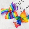 Pride Day Rainbow Bow Hair Clip with Rhinestone Grosgrain Ribbon Bows HairClips Pride Headpiece Hair Pins Holiday Hair Accessories Headband for Women Girls Kids 2Pcs