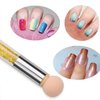 SILPECWEE 1pcs Nail Sponge Pen, Ombre Nail Brush Nail Design Brushes Nail Art Brushes Gel Acrylic Manicure Brush Nail Art Tools with 16Pcs Replaceable Sponge Heads (Yellow)