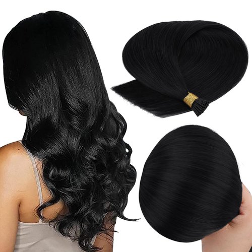 GOO GOO U Tip Hair Extensions Real Human Hair, 18inch 50g 50S, Hot Fusion U Tip Hair Extensions, Invisible Remy Hair Extensions, 4/27/4 Balayage Chocolate Brown to Caramel Blonde