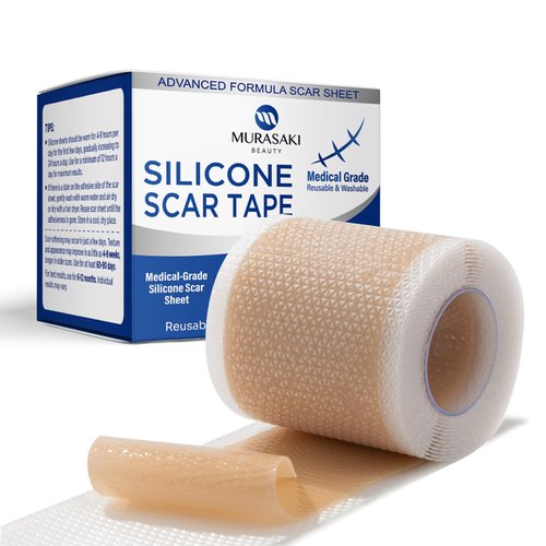 MURASAKI BEAUTY Silicone Scar Tape &amp; Sheets – Removal on Keloids, Burns, Abrasion, C-Section, And...