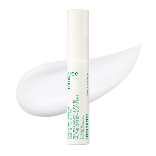 innisfree Green Tea Caffeine Bright-Eye Serum with Niacinamide, Cooling Korean Eye Roll On Serum,...