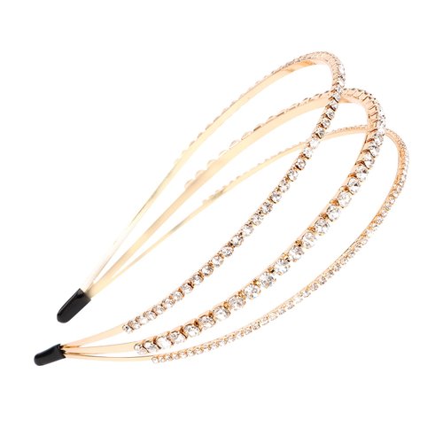 YISSION 1PC Rhinestone Headband for Women Girls Non Slip Gold Head Bands Jeweled Hairband Sparkly Crystal Headbands for Wedding Bridal Headpiece Hair Accessories for Women Girls