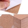 LOCOLO 80 Pieces Self-Adhesive Cork Squares Set, 3.5 x 3.5 Inches Cork Squares Cork Board Squares Backing Cork Tiles Sheets Cork Mat for Coasters and DIY Crafts