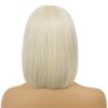 WTHCOS Blonde Wig with Bangs Short Straight Blonde Wig Short Blonde Wigs for Women Platinum Blonde Wig Bob Synthetic Wigs Daily Cosplay Party Wig with Wig Cap
