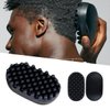 Curl Hair Silicone Brush, Melous 2024 Massage & Wash Curl Hair Brush Comb for Braiding Hair Pre Stretched Hair Extension Hair Reduce Pulling, Black