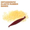 100 Pcs Natural Orthodontic Elastic Dental Rubber Bands for Braces, Dreadlocks Hair Braids Include Braces Rubber Band Tool 5/16 Inch