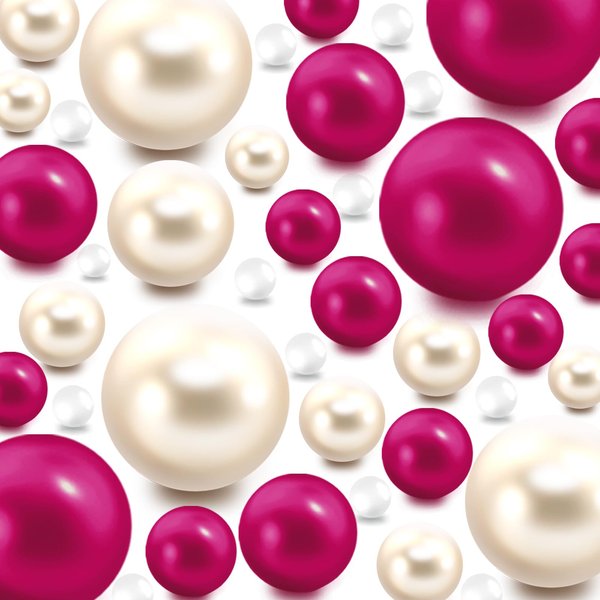 TMCLHXYNF 150Pieces Floating NO Hole Pearls Beads and 2300 Pieces Water Gel Beads for Vases Faux Pearls,Floating Creamy White,Wine red Pearls Centerpiece for Party Table Wedding 10/14/20mm