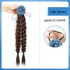 Braided Ponytails Rose Flower Braided Hair Extensions Synthetic Braid Wig with Elastic Hair Band Hairpieces for Women Girls 17.7 Inches Light Brown
