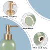 Natheeph 2PC 14OZ Ceramic Soap Dispenser Ceramic Soap Pump Dispenser Can Fill Liquid for Bathroom/Kitchen (White + Green)