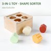 PairPear Educational Toys Set 3 in 1 - Wooden Toys Shape Sorter Cubes - Activity Stacking Toys - Animal Todder Puzzles - Classic Learning Toys Gift for Baby 1 Year Old and Up.