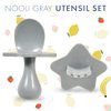 Nooli Baby Utensils Baby Feeding Baby Forks Baby Spoon Baby Feeding Supplies, BPA Phthalates-Free, Dishwasher and Sterilizer Safe, Gray