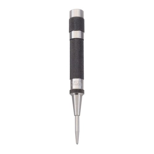 Starrett Steel Automatic Center Punch with Adjustable Stroke - 5" (125mm) Length, 9/16" (14mm) Punch Diameter, Lightweight, Knurled Steel Handle - 18A