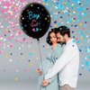 2 Pcs Giant Gender Reveal Balloon, 36 Inch Big Black Gender Reveal Confetti Balloons,Baby Balloon with Pink and Blue Heart Shape Confetti for Boy or Girl Baby Shower Gender Reveal Party Supplies