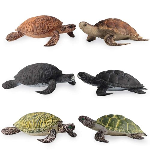 10 PCS Marine Animal Action Figures Ocean Creatures Models Figurine Sea Turtle Family Party Supplies Cake Toppers Set Toys for 5 6 7 8 Years Old Boys Girls Kid Toddlers