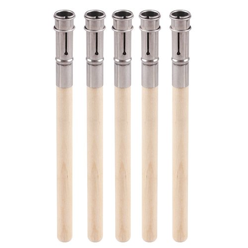 GTHER 5PCS Wooden Pencil Extender,Adjustable Art Pencil Lengthener, Pencil Extender Holder with Aluminum Handle for Colored Pencils Crayon School Office Supplies