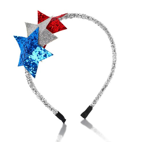 Doneace 4th of July Headband Independence Day Hair Accessories Glittery Stars Hair Bands for Wome...