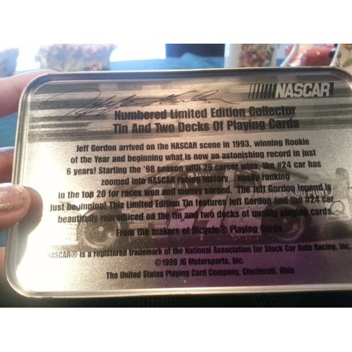 Jeff Gordon Collector's Tin with 2 Decks of Collectible Playing Cards