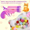 Mewlmart Cat Toys Interactive for Indoor Cats Kitty Toys Cat Toys for Indoor Cats Pom Pom Balls for Cat Ball Toy Plush Ball Launcher for Cats 30 Balls Cat Enrichment Toys (Pink New)