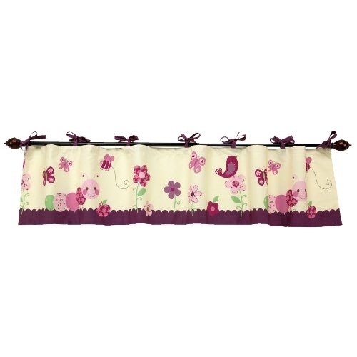 NoJo Watch Me Grow Window Valance, Plum/Pink