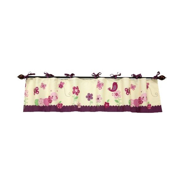 NoJo Watch Me Grow Window Valance, Plum/Pink