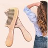 2 Pcs Hair Comb Set Wooden Wide Tooth Comb and Fine Tooth Comb for Women Men, Anti-static Detangling Comb for Curly Fine Straight Wet Dry Hair, Natural Peach Wood Hair Comb