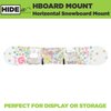 HIDEit Mounts HBoard - Horizontal Snowboard Wall Mount Clips - American Company - Black Steel and Rubber-Dipped Horizontal Snowboard Display Wall Mount for Adult and Youth Snowboards