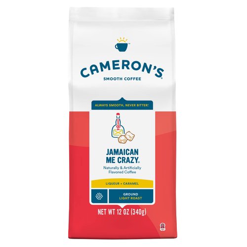 Cameron's Coffee Roasted Ground Coffee Bag, Flavored, Jamaican Me Crazy, 12 Ounce