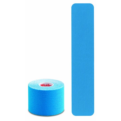 MUELLER Sports Medicine Kinesiology Tape Pre-Cut Strips, Blue, 20 Strips (2" x 9.75" each)