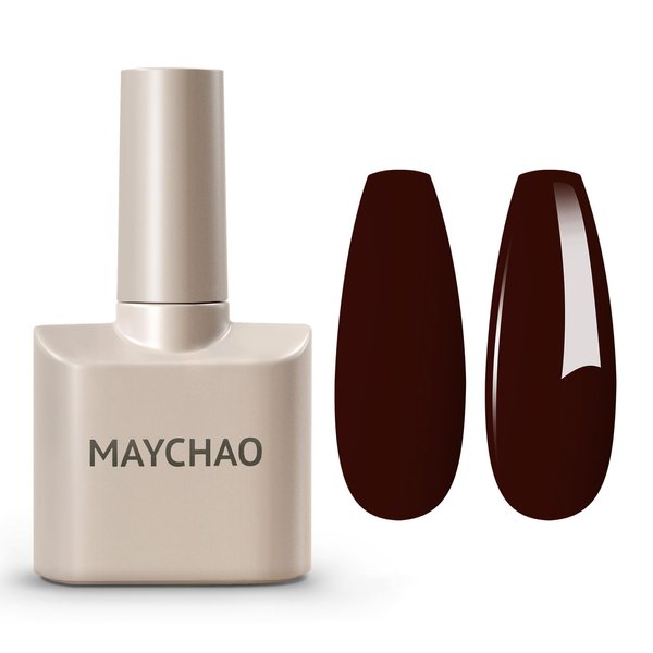 MAYCHAO 15ML Gel Nail Polish 1Pc Deep Cherry Red Nail Polish Soak Off UV LED Nail Gel Polish Nail Art Starter Manicure Salon DIY at Home, 0.5 OZ