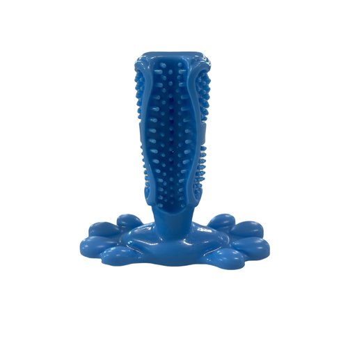 AZ Micro Mini Pigs Peanut Butter Chew Toy or Toothpaste Dental Stick - Durable Eco-Friendly Silicone Pig Toy (Blue)