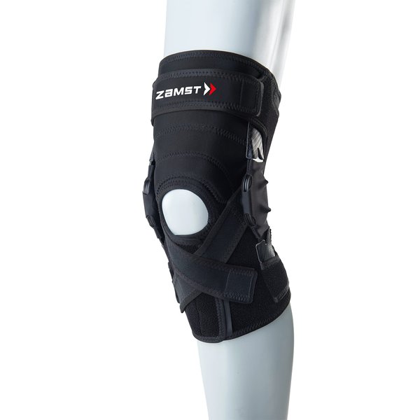 Zamst ZK-X Sports Knee Brace With Metal Hinges Protecting the Knee Ligaments For Moderate Sprains Of the ACL, MCL, LCL-for Basketball, Volleyball, Soccer, Football, Lacrosse, Ice Hockey-Black, Medium