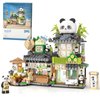 MEIEST Mini City Shop Street View Building Blocks Model Set,Simulation Animals Architecture Collection Particle Construction Building Bricks Toy,Home Decoration (Panda Tea House)