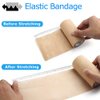 LotFancy Self Adhesive Bandage Wrap, 6 Pack, 4 in x 5 Yards, Non Woven Elbow Cohesive Bandage, First Aid Medical Tape for Ankle, Knee & Wrist Sprains, Tan Color