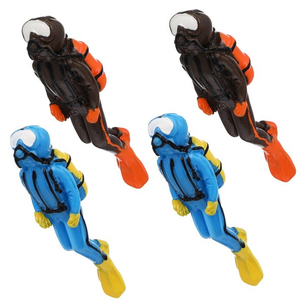 Mipcase 4Pcs Scuba Diver Figurines Scale Models People Set Mini Swimmers Figurines Plastic Scuba Diver Toy Figures for Miniature Sand Table Ocean Party Sea Cake